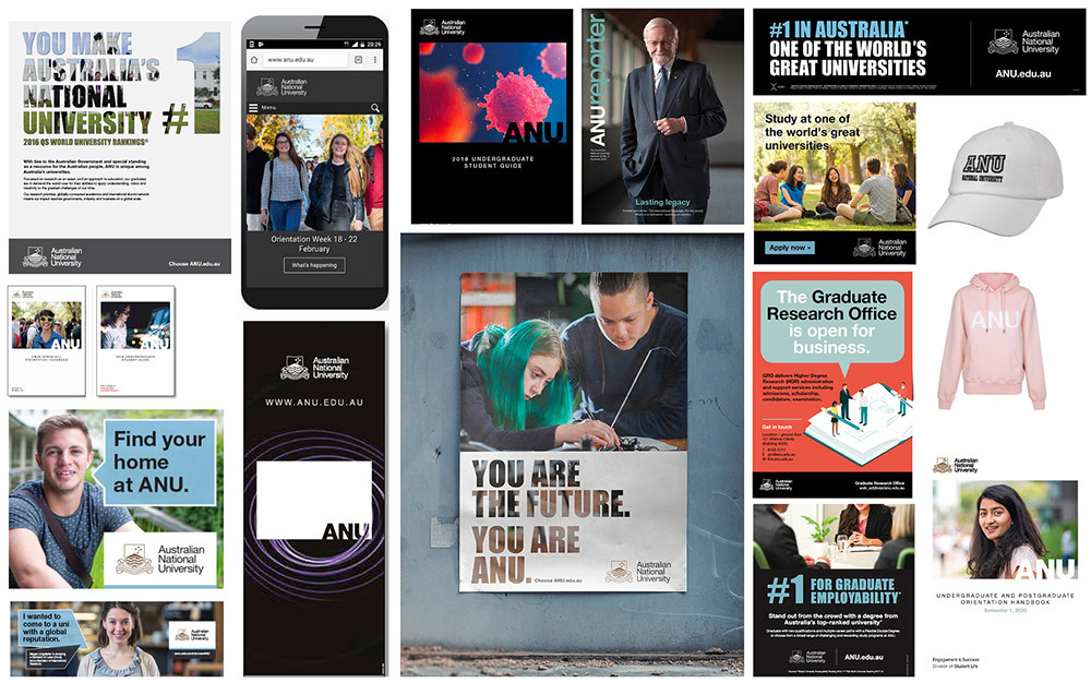 澳大利亚国立大学之前的形象系统，比较凌乱